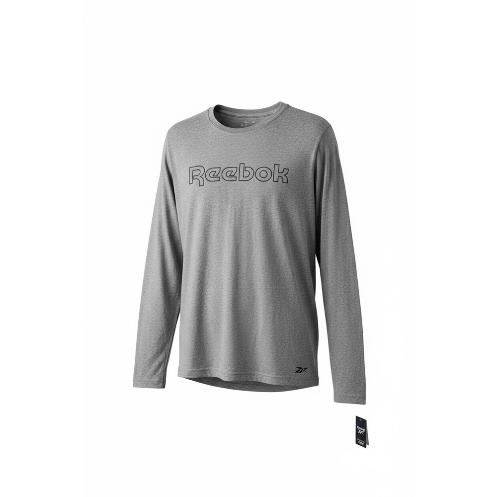 Reebok Mens Heather Grey Long Sleeve Sleepwear Logo Shirt RVM233LT43 Size M NEW